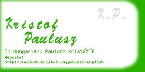 kristof paulusz business card